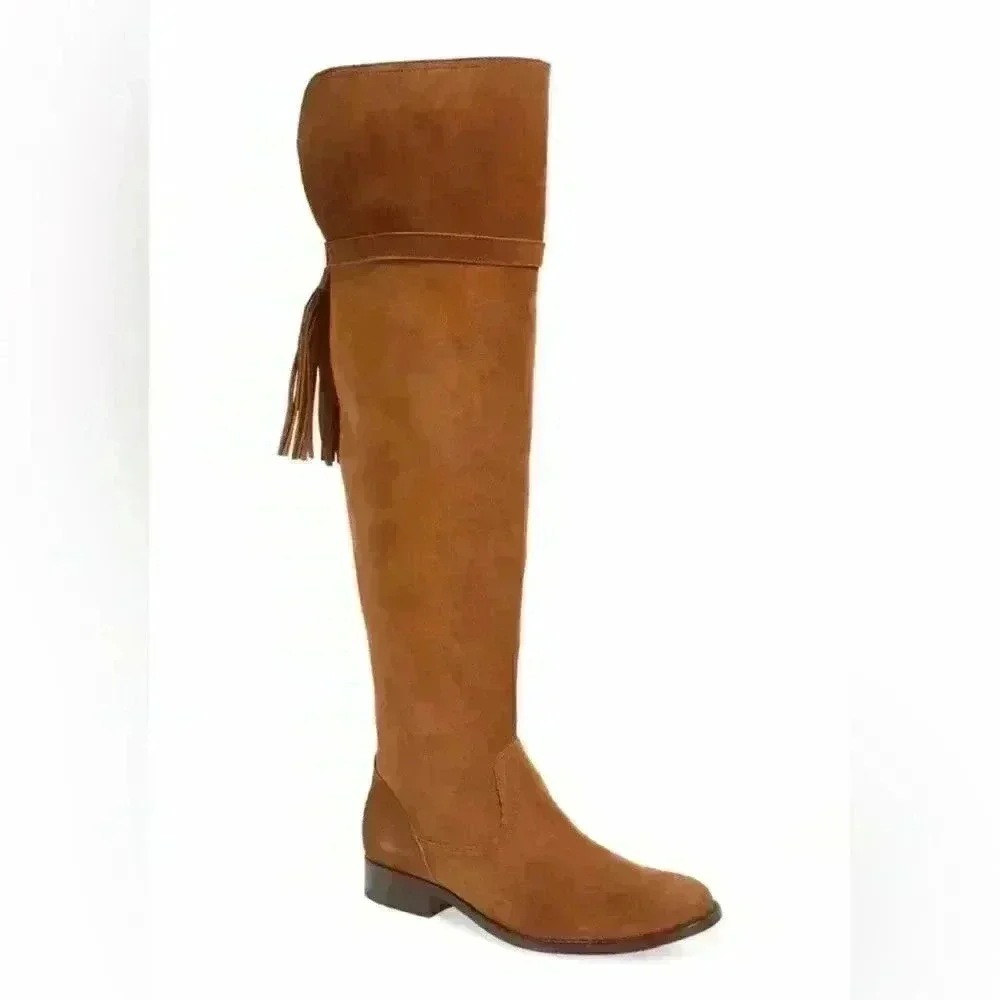 Frye Brown Suede Molly Tassel Over the Knee Boot, Size 7 Excellent condition
